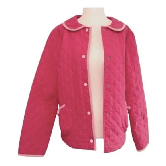 Anthropologie Jackets & Blazers - Sitwell Anthropology Jacket Pink Quilted Peter Pan Collar Front Pockets Bows 12